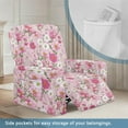 thumbnail image 4 of FUIALDOLG Pink Daisy Floral Decor Recliner Chair Cover, 4-Pieces Stretch Recliner Covers for Reclining Couches Washable Reclining Chair Slipcover Furniture Protector for Dogs Cats, 4 of 7