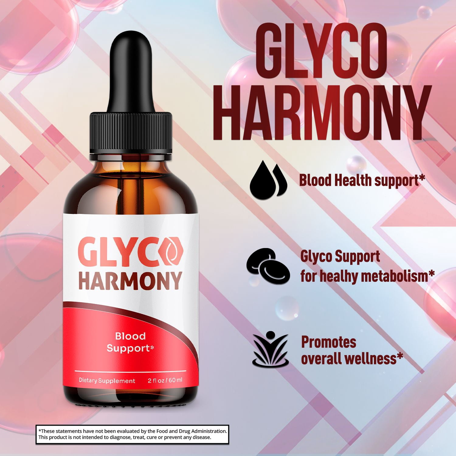 Glyco Harmony Advanced Formula Drops Natural Support Supplement GlycoHarmony 90 Servings