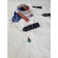 thumbnail image 3 of Acrylic Druzy Stone Faux Quartz Pendant Necklace - Geometric Round Charm Delicate Gold-Tone Chain, 3 of 11