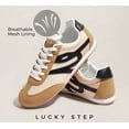 thumbnail image 3 of LUCKY STEP Retro Fashion Sneakers Thin Sole Lightweight Casual Shoes,Camel&Black,Womens, 3 of 9