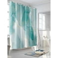 thumbnail image 3 of Teal Marble Shower Curtain, Golden Lines Modern Abstract Teal Ombre Waterproof Shower Curtain Set with 12 Hooks Lightweight Washable Fabric Shower Curtains for Bathroom 72x84 Inches, 3 of 6
