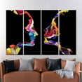 thumbnail image 3 of Couple Canvas Art, Couple Gift Art Canvas, Valentines Day Gift Poster, Colorful Abstract Couple Silhouette, Colorful Couple Canvas Art, Canvas Wall Decor - 3P-Gold Framed, 3 of 9