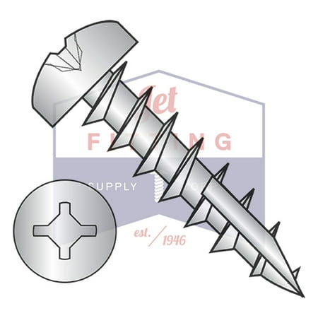 

10-9 x 5/8 Deep Thread Wood Screws | Square Phillips | Pan Head w/ Type 17 Pt | Steel | Zinc (Quantity: 5000)
