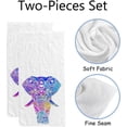 thumbnail image 2 of Dreamtimes Bath Hand Kitchen Towels Watercolor Elephant Face Towel Washcloth 2 Pack Soft Quick Dry Super Absorbent Bathroom, 2 of 6