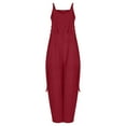 thumbnail image 6 of jtjvou Overalls For Women Loose Fit Wide Leg Jumpsuits Casual Oversized Rompers Long Cargo Pants With Pockets 2025 Red L, 6 of 7