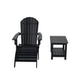 thumbnail image 3 of WestinTrends Tuscany 3-Piece HIPS Outdoor Folding Adirondack Seashell Chair With Folding Ottoman And Side Table, Black, 3 of 5