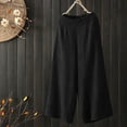 thumbnail image 2 of Outfmvch Wide Leg Pants Woman Culottes for Women Wide Leg Linen Pants Beach Pants Gaucho Pant Flowy Lounge Trousers Women' S Culottes Gauchos for Women Vintage Baggy Beach Trousers Black S-2XL, 2 of 6