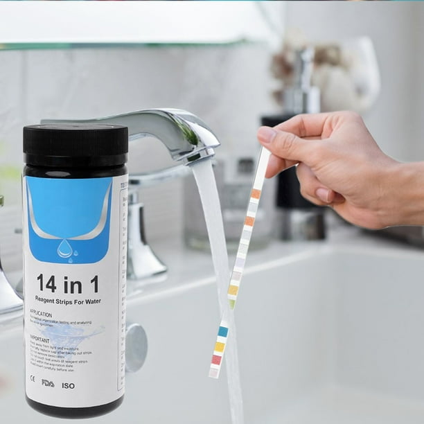 Mise à niveau de la bandelette d'analyse de l'eau potable 14 en 1, du test  de qualité de l'eau et de l'eau du robinet, test de dureté simple et  rapide, pH, brome