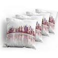 thumbnail image 5 of Ambesonne City Throw Pillow Cover 4 Pack, Skyscrapers Silhouette, 16", Multicolor, 5 of 7