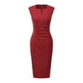 thumbnail image 2 of Vestido de tubo sin mangas para mujer Inspire Chic, vestido profesional de oficina, talla XL, rojo, 2 of 6