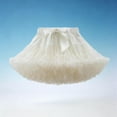 thumbnail image 5 of AHTJRT Girls Tutu Skirt Elastic Waist Fluffy Soft Layered Tulle Ruffle Skirt Dance Ballet Wedding Birthday Party Outfit Princess Pettiskirt Beige#01 5-7 Years, 5 of 5