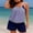 Multicolor, variant on Plus Size Striped Tankini Swimsuit, Ruched Double Spaghetti Strap Top with Pocketed Boyshort Bottom, 2 Piece Tummy Control Bathing Suit for Curvy Women, Summer Family Beach Vacation Swimwear