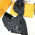 thumbnail image 3 of Conjunto de bufanda y sombrero de estilo europeo y americano, bufanda de cuero de lana tejida para hombres, bufanda cálida a cuadros de ajedrez para niños, 3 of 5