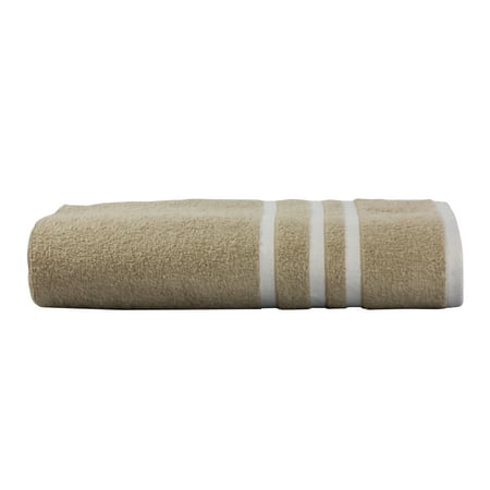 Mainstays Basic Bath Collection - Single Bath Towel, Tan Stripe