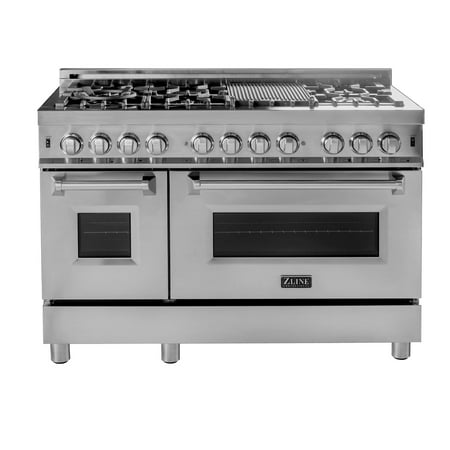 ZLINE - Professional 6 Cu. Ft. Freestanding Double Oven Dual Fuel Range - Stainless steel