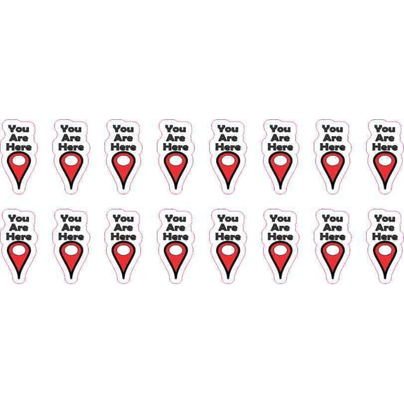 .5in x 1in You Are Here Pointer Stickers
