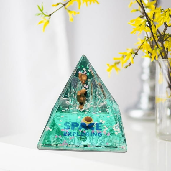 Estuche acrílico para bolígrafo con arena movediza y de astronauti, escritorio de oficina en hogar, adorno para habitación de , lenteju dorado CUTICAT portalápices de arenas movedizas