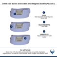 thumbnail image 3 of CTM Kids' Elastic Stretch Belt with Magnetic Buckle (Pack of 3), 3 of 3