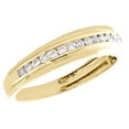 thumbnail image 5 of 14K Yellow Gold Diamond Trio Set Tiered Halo Bridal Rings + Wedding Band 0.87 Ct, 5 of 7