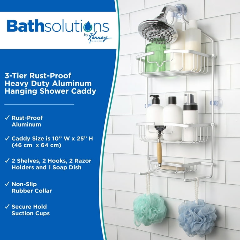 Kenney 25-in H Aluminum Matte Grey Hanging Shower Caddy Kenney 25-in H Aluminum Matte Grey Hanging Shower Caddy
