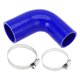 thumbnail image 1 of Ofertas Únicas 1 Juego 45-51mm 1.77"-2.01" ID 102mm 4.02" Longitud 90° Manguera de Silicona Azul para Automóvil con Abrazaderas Universal, 1 of 7