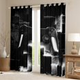 thumbnail image 2 of Homewish Neon Game Console Curtains Pack of 2 (42x84 Each) for Boys, Neon Black Grey Square Curtains Blackout, Futuristic Gamepad Bedroom Curtains, Blackout Curtains Bedroom Decor, 2 of 5