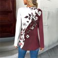 thumbnail image 4 of Womens Long Sleeve T-Shirts Long Sleeve Chest Pocket Button Henley Neck Striped Graphic Tunic Tops Loose Casual Tees (M, Red|Floral), 4 of 7