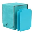 thumbnail image 3 of Leather Deck Case 100+ Sleeved Cards for Case Trading Card Business Cards Light Blue, 3 of 6