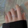 thumbnail image 6 of Sterling Silver Adjustable Open Ring For Women Zircon Inlaid Korean Inspired Design With Unique Character Gift, 6 of 6
