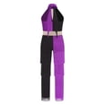 thumbnail image 3 of Aislor Girls Latin Dance Performance Bodysuit Shiny Sequin Tassel Jumpsuit Dancewear Purple 16, 3 of 7