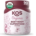 thumbnail image 1 of KOS Organic Beet Root Powder, USDA Certified - Natural Nitric Oxide Booster, Superfood for Stamina, Energy, Circulation - Non-GMO, Plant-Based, 90 Servings, 1 of 5