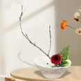 thumbnail image 1 of Arreglo floral Cuenco BLESIY Titular floral Estilo chino Decoración creativa Multipropósito Suministros estables Flor Rana Florero con agujeros para fiesta Blanco, 1 of 8