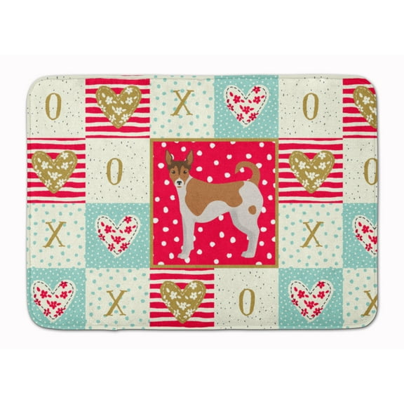 Tenterfield Terrier Love Machine Washable Memory Foam Mat Red
