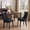 Gray, variant on LEHZROAJ Black Tufted Linen Dining Chairs Set of 2, Upholstered Wingback Side Chairs with Button Tufted Back Solid Wood Legs, Farmhouse Kitchen Chairs for Dining Room, Living Room