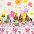 thumbnail image 3 of 81 pieces of Tornado 2-year-old birthday party decoration girl cutlery set, including plates, napkins, forks, cups, and pink 2-year-old girl party tablecloth., 3 of 5