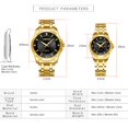 thumbnail image 4 of Chenxi Creative Golden Men's Quartz Wristwatches Women Men Full Steel Luxury Clock Brand Watches Lovers' Waterproof Gold Watch - Quartz Wristwatches, 4 of 7