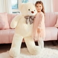 thumbnail image 5 of IKASA Giant Teddy Bear Stuffed Animal Plush Toy,Large Jumbo 47" White Huge Cute Soft Toys,Big Size Fluffy Plushy Fat Oversized Plushie,Gifts for Kids Girls Boys Girlfriend Children, 5 of 5