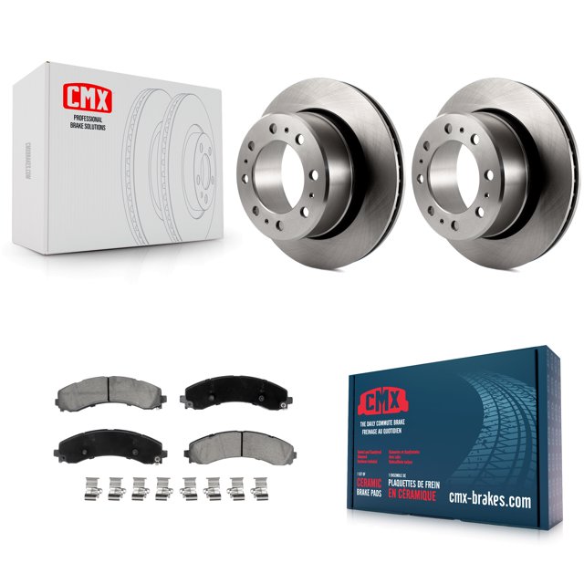 CMX Rear Disc Brake Rotors and Ceramic Pads Kit for Car 2020-2021 Ram 3500 with Dual Wheels K8C-103821