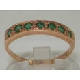 thumbnail image 3 of LBG 18k Rose Gold Natural Emerald Womens Eternity Ring - 8 - Sizes 4 to 12 Available, 3 of 6
