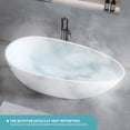 thumbnail image 6 of Holaki 59 inch Stone Resin Freestanding Bathtub,Gracefully Thin Edge Egg Shaped Freestanding Tubs, Overflow and Pop-up Drain Included,Solid Surface Soaking Bath Tub,Stand Alone Tubs,White, 6 of 8
