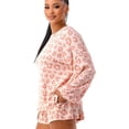 thumbnail image 3 of Mint Plus Pink - Women's Two Piece Outfits Pajama Set | Long Sleeve Shirt and Elastic Shorts Pant Lounge Set with Pocket | Made in USA | Drawstring Neck Style | Sizes S to XXL, 3 of 4