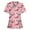 Pink, variant on OAVQHLG3B Tops for Women Casual Summer Short Sleeve V-neck Tops Uniform Printed Pockets Blouse Nursing