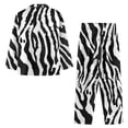 thumbnail image 5 of SCRAWLGOD Zebra Print Pajamas Women Long Sleeve Pjs for Women Set Fall Trendy Clothes Size S V Neck Womens Pajama Set of 2 Comfy Women Lounge Travel Set, 5 of 7