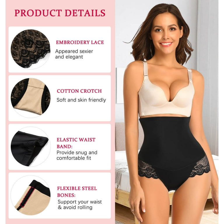 MANIFIQUE Tummy Control Shapewear Panties for Women High Waisted Body Shaper  Underwear Lace Slimming Girdle Shaping Briefs 
