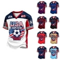 thumbnail image 2 of 2026 New USA Soccer Jerseys Men, United States Jersey Soccer, Jersey United States, Retro Streetwear Short Sleeve Football Top Soccer Jerseys, Casual Sport Training Shirt for Adult(Khaki, 2XL), 2 of 4
