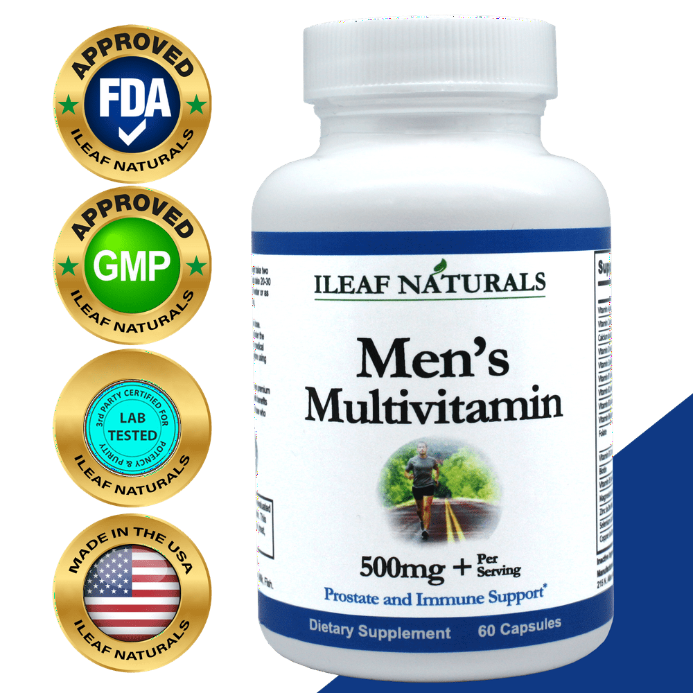 Ileaf Naturals Multi-Vitamin for Men with Iron - 60 Veggie Capsules ...