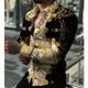 thumbnail image 1 of Camisas de manga larga de lujo a la moda para hombre, camisas con cuello vuelto y botones, ropa de fiesta para hombre , blusas casuales con estampado de flores, 1 of 6