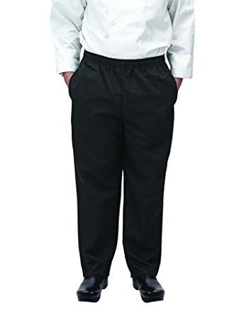 Unisex Baggy Chef Pants Kitchen Uniform Work Trousers Large Pockets Black 