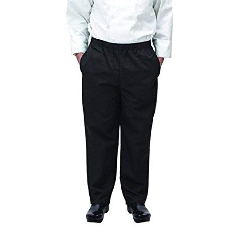 Winco - Winco UNF-2KXL, White Chef Pants, Polycotton Chef Button Cook