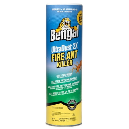 Bengal UltraDust 2X Fire Ant Killer, No Odor No Watering-in, Kills the Queen, 24 oz Treats 150 Mounds